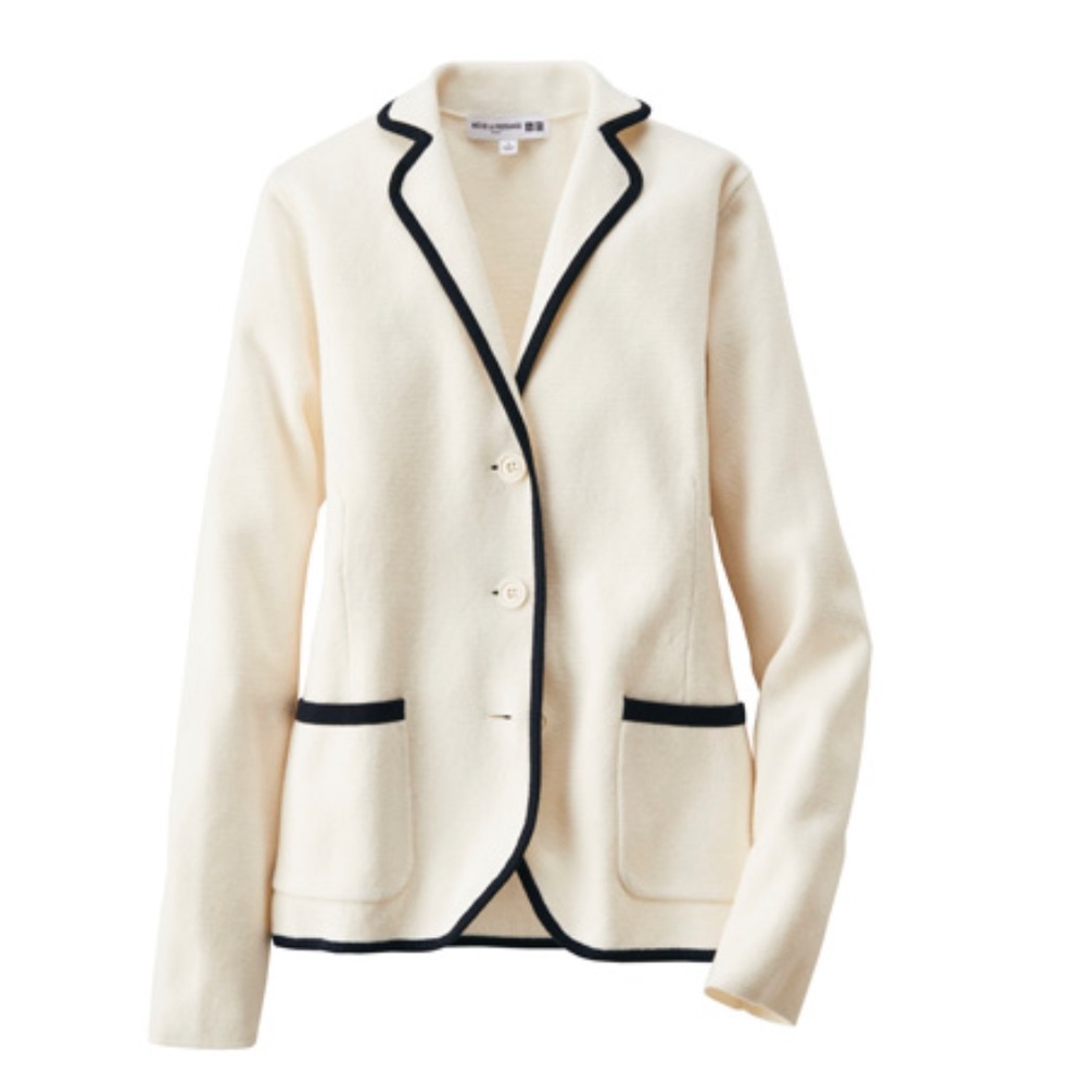 NEW Uniqlo X Ines de ls Fressange off-white Knit Jacket